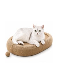 COFI - Katzenkratzbrett 57 × 36 × 6,5 cm mit Liegefläche und Spielball - 