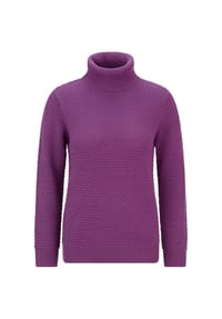GOLDNER - Kurzgröße:  Rollkragenpullover in Reiskornoptik - beere
