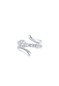 elli. - Ohrringe Single Earcuff Twisted Kristalle 925 Silber - Silber