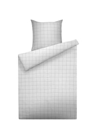 kaeppel - Musselin-Bettwäsche "Grid" - 69 GRAU
