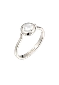 elli. - Ring Rock Crystal Kreis Transparent 925 Sterling Silber - Silber