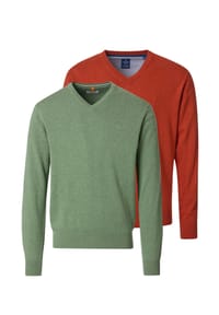 redmond - Pullover 2er Pack Basic - Braun