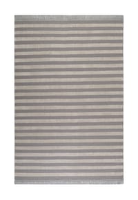 WECONhome - Kurzflorteppich Noble Stripes - Handgewebte Streifenoptik - natur