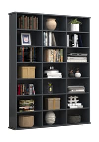 VCM. - Holz CD DVD Standregal Bücherregal Medienregal Raumteiler Deko Regal Megosa M - Anthrazit