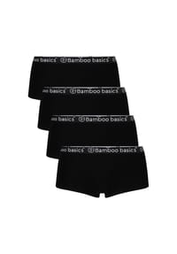 Bamboo basics© - Damen Hipster IRIS, 4er Pack - Panty, atmungsaktiv, Single Jersey - Schwarz