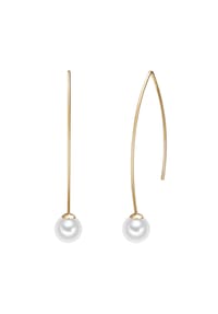 Luluandjane - Damen Ohrringe aus Messing in Gelbgold mit Muschelkernperle - gelbgold