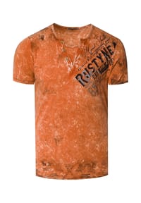 RUSTY NEAL - T-Shirt im coolen Used-Look-Design - Blau