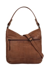BETTY BARCLAY - Umhängetasche Echt Leder - cognac
