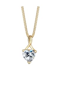 elli. PREMIUM - Halskette Herz Infinity Zirkonia 585 Gelbgold - Gold
