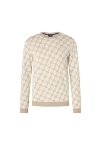 JOOP! - Herren Strickpullover - Ravorono, Rundhals, Allover-Print - Beige