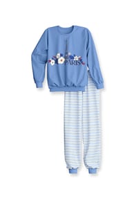 CALIDA - Kinder Bündchen-Pyjama Kids Stripes - vista blue