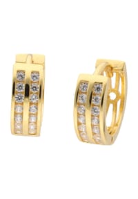 MANGUUN - Damen Creolen, 925er Silber - gold