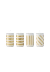 Villeroy & Boch - Stumpenkerzen weiß/gold, 4-teilig Christmas Chic - weiß