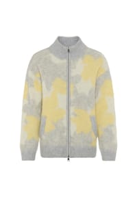 olsen - Cardigan mit Panneaux-Dessin und Stehkragen - Pearl Grey Melange