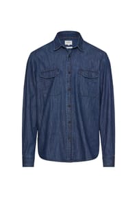 camel active - Langarmhemd in Jeans Optik - Dunkelblau