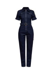 QUEEN KEROSIN - Overall mit Rückenstickerei Speedway Service - Denim