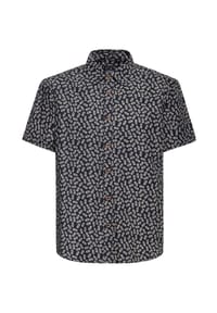 KING KEROSIN - Kurzarmhemd mit Allover-Print Pineapple - schwarz