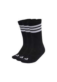 adidas - Unisex Socken, 3er Pack - 3-Stripes Cushioned Sportswear Crew Socks, Logo, Streifen, gepolstert - MGREYH/WHITE/BLACK