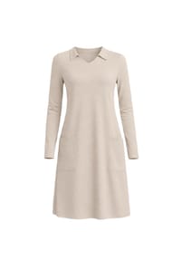 CAROLIN RICK - Jerseykleid A-förmig mit Kragen und Taschen - Creme