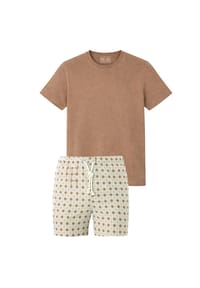 Gassa d'Amante - Badeshorts & T-Shirt (2tlg. Set) Trani mit mediterranem Flair - Grau-Braun