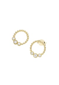 Luigi Merano® - Ohrstecker mit Zirkonia in verschiedenen Größen & Kugel-Optik, Gold 375 - gold