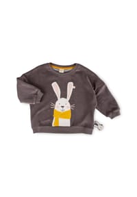 sigikid® - Velours-Sweatshirt Schneehase ,  für Kinder - grau