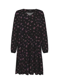 zero - Stufenkleid mit Aufdruck - Black/Pink