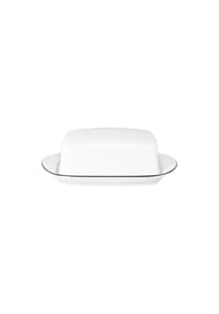 Seltmann Weiden Butterdose Lido Black Line 18,5 x 13,5 cm weiß - LIDO BLACK LINE - weiß