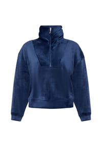TRIUMPH - Schlafanzugoberteil Velour Rib, Stehkragen, für Damen - 00GZ SILK WHITE