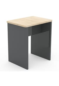 VCM. - Holz Sitzhocker Würfel | Fußablage mit den Maßen H. 45 x B. 40 x T. 30 cm | Beistelltisch Esal - Anthrazit / Honig-Eiche