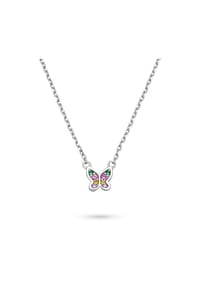 s.Oliver - Halskette - aus Silber mit Regenbogenschmetterling - silber