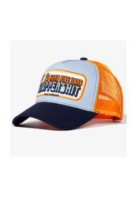 KING KEROSIN - Trucker Cap mit Front-Patch Fuck Hard Ride Hard - hellblau