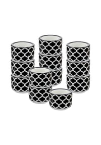 Ritzenhoff & Breker Teelichthalter Takeo Stripes ø 6 cm 12er Set schwarz-weiß - TAKEO - schwarz-weiß