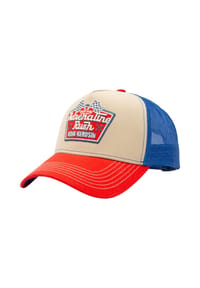 KING KEROSIN - Trucker Cap Trapezförmiger Patch mit Zielflaggen und karierte Schirmunterseite Adrenaline Rush - mehrfarbig