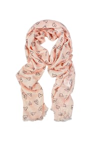collezione alessandro® - Herzchenschal Babsi aus feinster Viskose mit Herzdruck - apricot