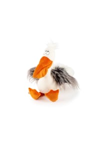sigikid® - Kuscheltier Romeo Pelikano Kikeriki , für Kinder und Erwachsene - weiß/grau/orange