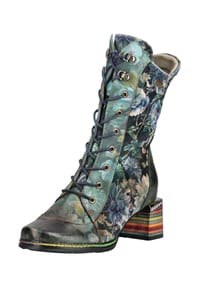LAURA VITA® - Leder/Textil Stiefel - Blau/Grün