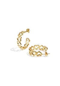 Adelia's - Ohrringe Creolen mit Herzmotiv aus Edelstahl - goldfarben