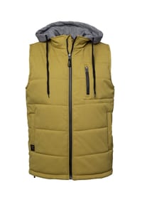 HERO BY JOHN MEDOOX® - VITO MIT KAPUZE Herren Steppweste lang - green nut