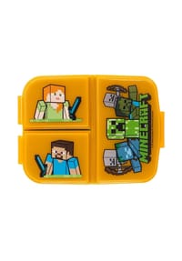 COFI - Minecraft Kinder Brotdose – Lunchbox mit 3 Fächern & tollem Design - Grün 6,7x16,5x19,5 cm