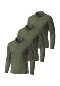 normani® - 3er Set Herren Langarm Poloshirt Lyroe - Anthrazit