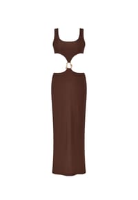 MODA MINX - Maxikleid Irregular Hoop Long Dress mit tollen Cut-Outs - Brown