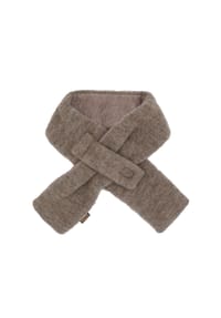 maximo® - GOTS MINI-Steckschal, Wollfleece, Jerseyfutter - braunmeliert