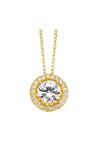Julie Julsen® - Anhänger mit Kette 925/- Sterling Silber 23 Zirkonia - gelb