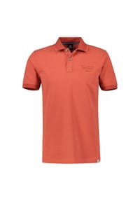 LERROS - Poloshirt in Melange Optik - DEEP CORAL RED
