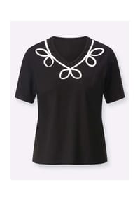 Witt - Kurzarm-Shirt - champagner-schwarz-gemustert