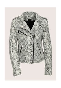 MADELEINE - Kurzjacke mit Animal-Muster - steingrau / wollweiß / multicolor