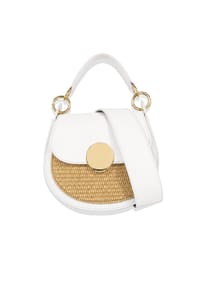 LePARMENTIER PARIS - Yucca Soho Raffia Shoulder Bag - cognac