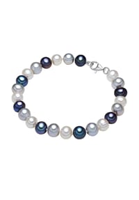 VALERO PEARLS - Damen Armband aus 925/- Sterling Silber in Silber mit Süßwasser-Zuchtperle - multicolor