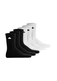 ellesse - Unisex Socken, 6er Pack - ALACRE, Crew Socken, Logo, einfarbig - Schwarz